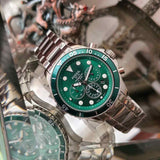 Buy Shop Fossil FB-03 Chronograph Green Dial Silver Steel Strap Watch for Men - FS5726 USA Online