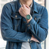 Buy Shop Fossil FB-03 Chronograph Green Dial Silver Steel Strap Watch for Men - FS5726 USA Online