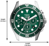 Buy Shop Fossil FB-03 Chronograph Green Dial Silver Steel Strap Watch for Men - FS5726 USA Online