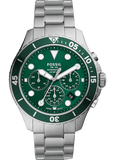 Buy Shop Fossil FB-03 Chronograph Green Dial Silver Steel Strap Watch for Men - FS5726 USA Online