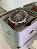 Buy Shop Fossil Flynn Automatic Black Dial Brown Leather Strap Watch for Men - BQ2270 USA Online