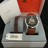 Buy Shop Fossil Flynn Automatic Black Dial Brown Leather Strap Watch for Men - BQ2270 USA Online
