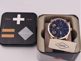 Buy Shop Fossil Flynn Mechanical Blue Dial Blue Leather Strap Watch for Men - BQ2219 USA Online