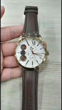 Buy Shop Fossil Flynn Twist Mechanical White Dial Brown Leather Strap Watch for Men - BQ2218 USA Online