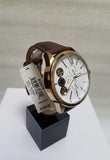 Buy Shop Fossil Flynn Twist Mechanical White Dial Brown Leather Strap Watch for Men - BQ2218 USA Online