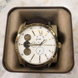 Buy Shop Fossil Flynn Twist Mechanical White Dial Brown Leather Strap Watch for Men - BQ2218 USA Online