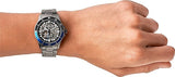 Buy Shop Fossil FB-01 Automatic Skeleton Black Dial Grey Steel Strap Watch for Men - ME3201 USA Online