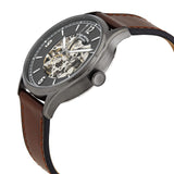 Buy Shop Fossil Forrester Automatic Skeleton Grey Dial Brown Leather Strap Watch for Men - ME3178 USA Online