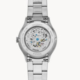 Buy Shop Fossil Forrester Automatic Skeleton Black Dial Silver Steel Strap Watch for Men - ME3180 USA Online