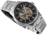 Buy Shop Fossil Forrester Automatic Skeleton Black Dial Silver Steel Strap Watch for Men - ME3180 USA Online