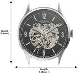 Buy Shop Fossil Forrester Automatic Skeleton Black Dial Silver Steel Strap Watch for Men - ME3180 USA Online