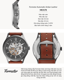 Buy Shop Fossil Forrester Automatic Skeleton Grey Dial Brown Leather Strap Watch for Men - ME3178 USA Online