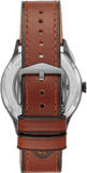 Buy Shop Fossil Forrester Automatic Skeleton Grey Dial Brown Leather Strap Watch for Men - ME3178 USA Online