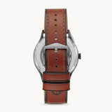 Buy Shop Fossil Forrester Automatic Skeleton Grey Dial Brown Leather Strap Watch for Men - ME3178 USA Online