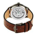 Buy Shop Fossil Forrester Automatic Skeleton Grey Dial Brown Leather Strap Watch for Men - ME3178 USA Online