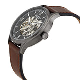 Buy Shop Fossil Forrester Automatic Skeleton Grey Dial Brown Leather Strap Watch for Men - ME3178 USA Online