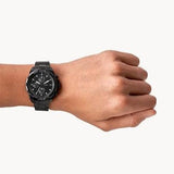 Buy Shop Fossil Forrester Chronograph Black Dial Black Steel Strap Watch for Men - FS5697 USA Online
