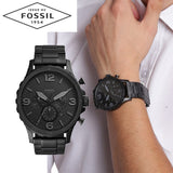 Buy Shop Fossil Forrester Chronograph Black Dial Black Steel Strap Watch for Men - FS5697 USA Online