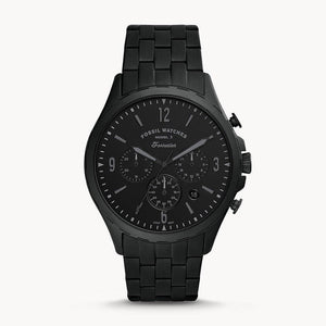 Buy Shop Fossil Forrester Chronograph Black Dial Black Steel Strap Watch for Men - FS5697 USA Online