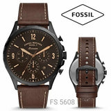 Buy Shop Fossil Forrester Chronograph Black Dial Brown Leather Strap Watch for Men - FS5608 USA Online
