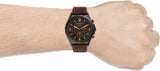 Buy Shop Fossil Forrester Chronograph Black Dial Brown Leather Strap Watch for Men - FS5608 USA Online