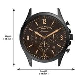Buy Shop Fossil Forrester Chronograph Black Dial Brown Leather Strap Watch for Men - FS5608 USA Online