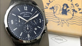 Buy Shop Fossil Forrester Chronograph Black Dial Grey Steel Strap Watch for Men - FS5606 USA Online