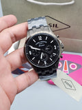 Buy Shop Fossil Forrester Chronograph Black Dial Grey Steel Strap Watch for Men - FS5606 USA Online