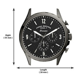 Buy Shop Fossil Forrester Chronograph Black Dial Grey Steel Strap Watch for Men - FS5606 USA Online