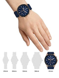 Buy Shop Fossil Forrester Chronograph Blue Dial Blue Leather Strap Watch for Men - FS5814 USA Online