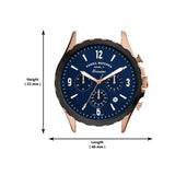 Buy Shop Fossil Forrester Chronograph Blue Dial Blue Leather Strap Watch for Men - FS5814 USA Online