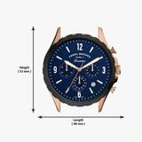 Buy Shop Fossil Forrester Chronograph Blue Dial Blue Leather Strap Watch for Men - FS5814 USA Online