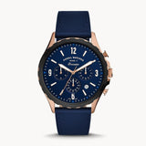Buy Shop Fossil Forrester Chronograph Blue Dial Blue Leather Strap Watch for Men - FS5814 USA Online