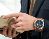 Buy Shop Fossil Forrester Chronograph Blue Dial Brown Leather Strap Watch for Men - S5607 USA Online