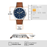 Buy Shop Fossil Forrester Chronograph Blue Dial Brown Leather Strap Watch for Men - S5607 USA Online