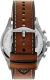 Buy Shop Fossil Forrester Chronograph Blue Dial Brown Leather Strap Watch for Men - S5607 USA Online