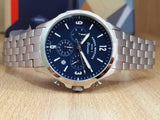 Buy Shop Fossil Forrester Chronograph Blue Dial Silver Steel Strap Watch for Men - FS5605 USA Online