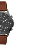 Buy Shop Fossil Forrester Chronograph Grey Dial Brown Leather Strap Watch for Men - FS5815 USA Online