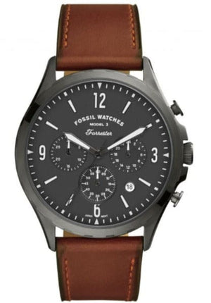 Buy Shop Fossil Forrester Chronograph Grey Dial Brown Leather Strap Watch for Men - FS5815 USA Online
