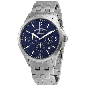 Buy Shop Fossil Forrester Chronograph Blue Dial Silver Steel Strap Watch for Men - FS5605 USA Online