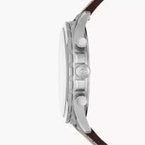 Buy Shop Fossil Forrester Chronograph White Dial Brown Leather Strap Watch for Men - FS5696 USA Online