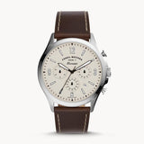 Buy Shop Fossil Forrester Chronograph White Dial Brown Leather Strap Watch for Men - FS5696 USA Online