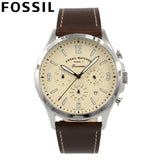 Buy Shop Fossil Forrester Chronograph White Dial Brown Leather Strap Watch for Men - FS5696 USA Online