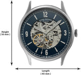 Buy Shop Fossil Forrester Luggage Automatic Skeleton Blue Dial Brown Leather Strap Watch for Men - ME3179 USA Online