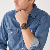 Buy Shop Fossil Townsman Chronograph Black Dial Brown Leather Strap Watch for Men - FS5437 USA Online