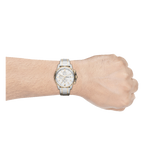 Buy Shop Fossil Dean Chronograph White Dial Silver Steel Strap Watch for Men - FS4795 USA Online