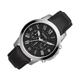 Buy Shop Fossil Grant Chronograph Black Dial Black Leather Strap Watch for Men - FS4812 USA Online