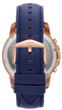 Buy Shop Fossil Grant Chronograph Blue Dial Blue Leather Strap Watch for Men - FS4835 USA Online