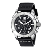 Buy Shop Fossil Modern Machine Chronograph Black Dial Black Leather Strap Watch for Men - FS4928 USA Online