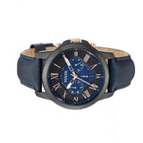 Buy Shop Fossil Grant Chronograph Black Dial Blue Leather Strap Watch for Men - FS5061 USA Online